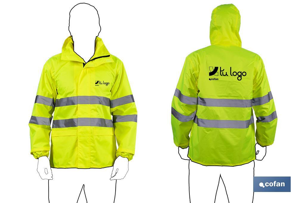 CHAQUETA DE LLUVIA DE ALTA VISIBILIDAD MODELO PÓLUX AMARILLA TALLA XL